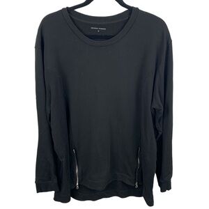 Universal Standard sz M Black Sweatshirt Pullover Zipper Accents Oversized